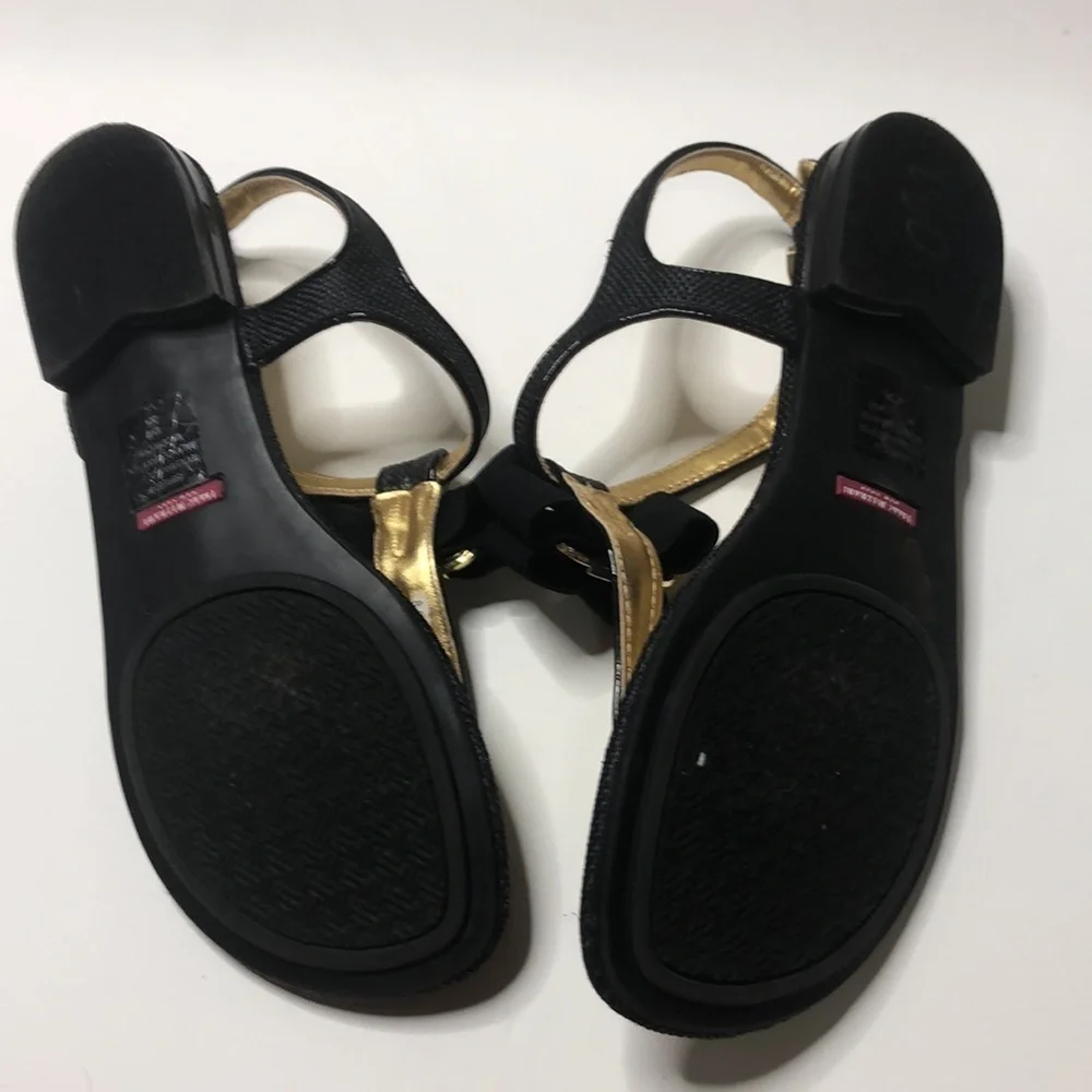 Isaac Mizrahi Black Golf Bow‎ Sandals 8.5